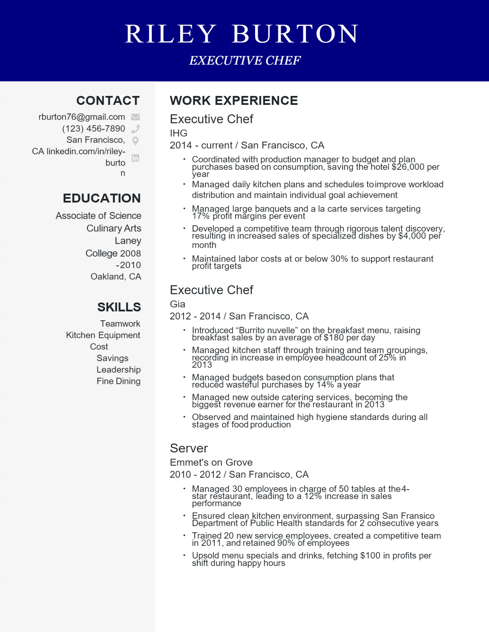 Download Free Executive Chef Resume .Docx (Word) Template on ...