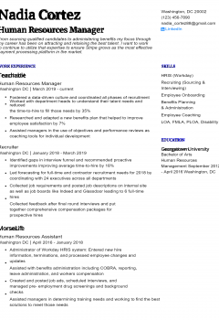 Human Resources Manager Resume .Docx (Word)