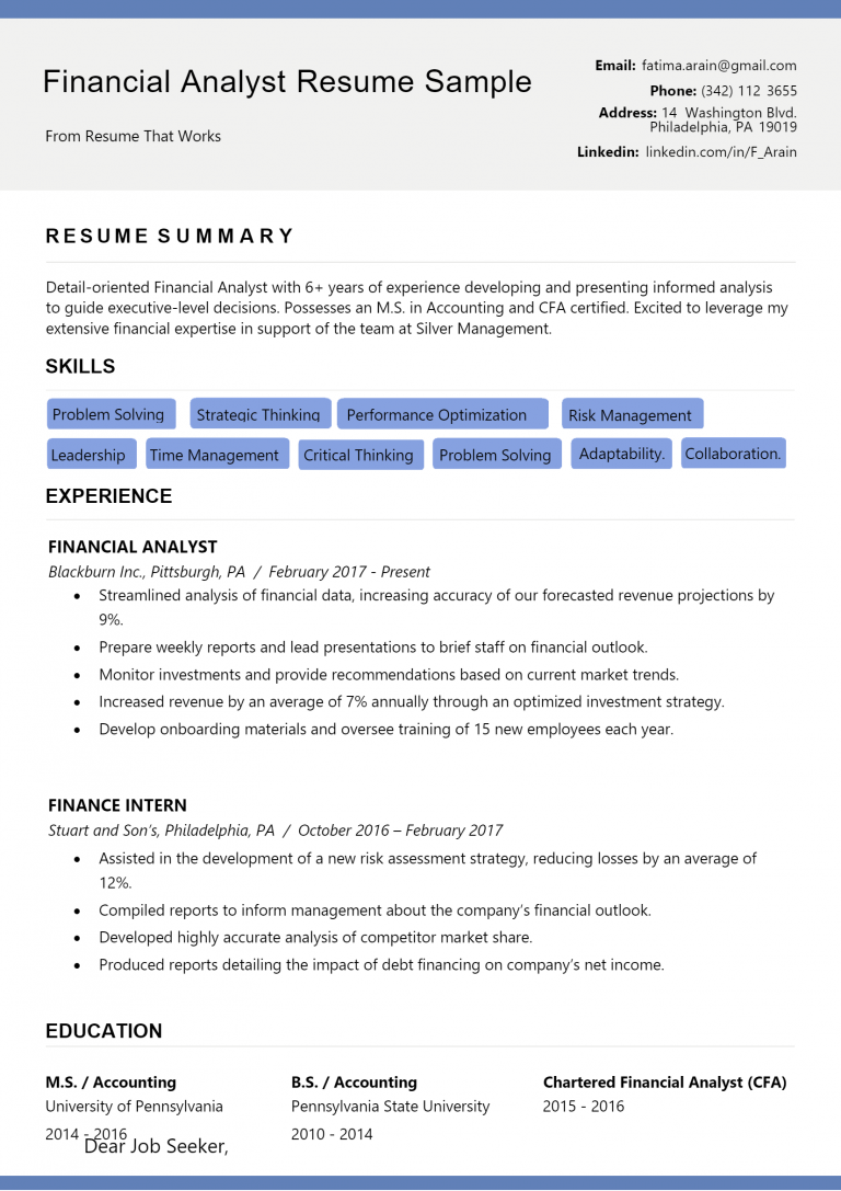 Download Free Financial Analyst Resume .Docx (Word) Template On ...