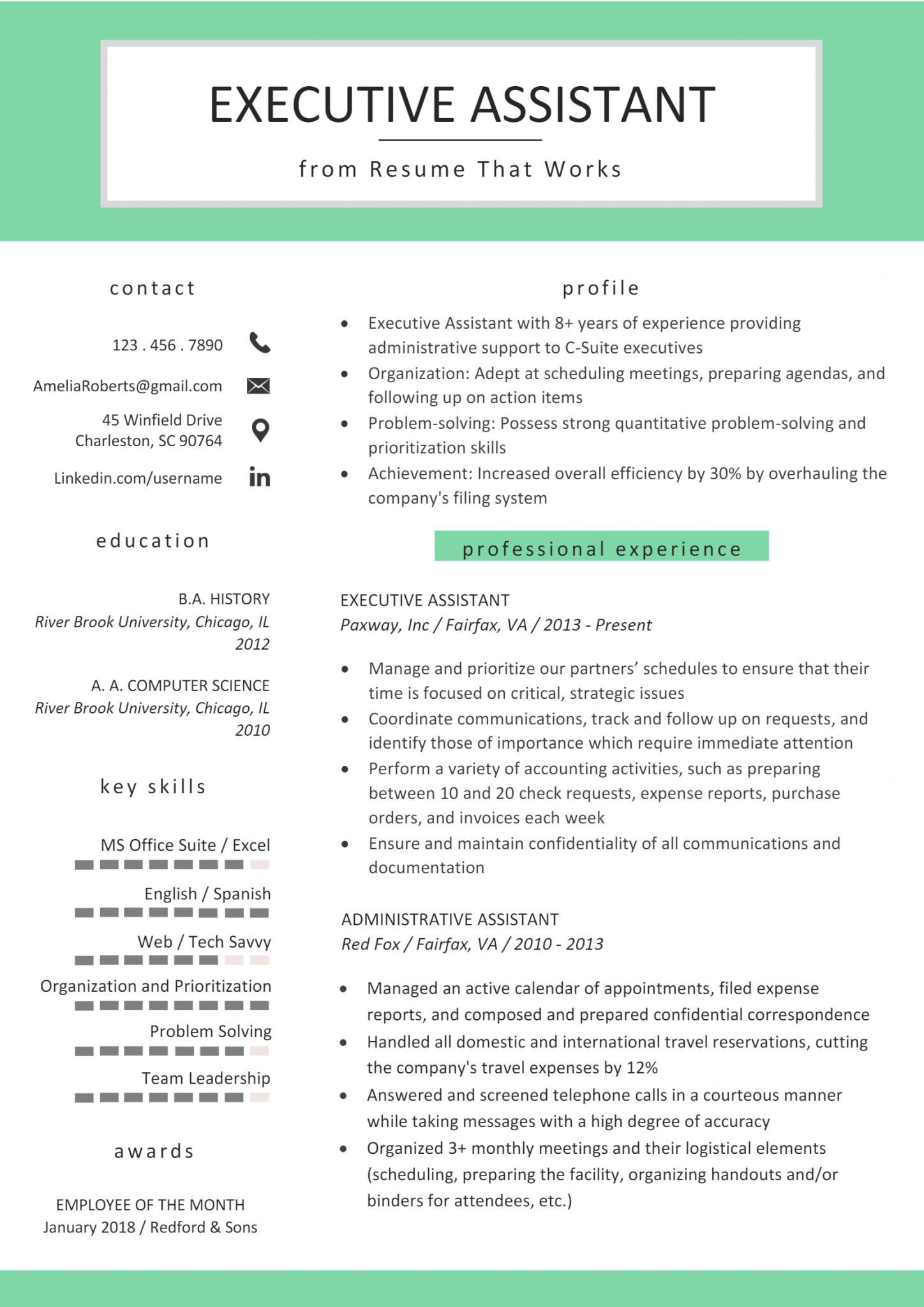 Download Free Executive Assistant .Docx (Word) Template on ...