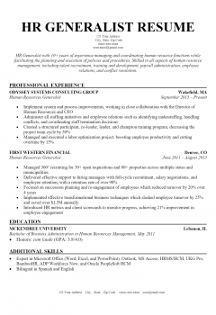 HR Generalist Resume .Docx (Word)