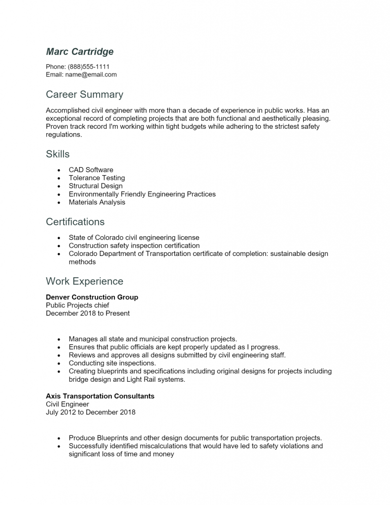 Civil Engineer .Docx (Word)