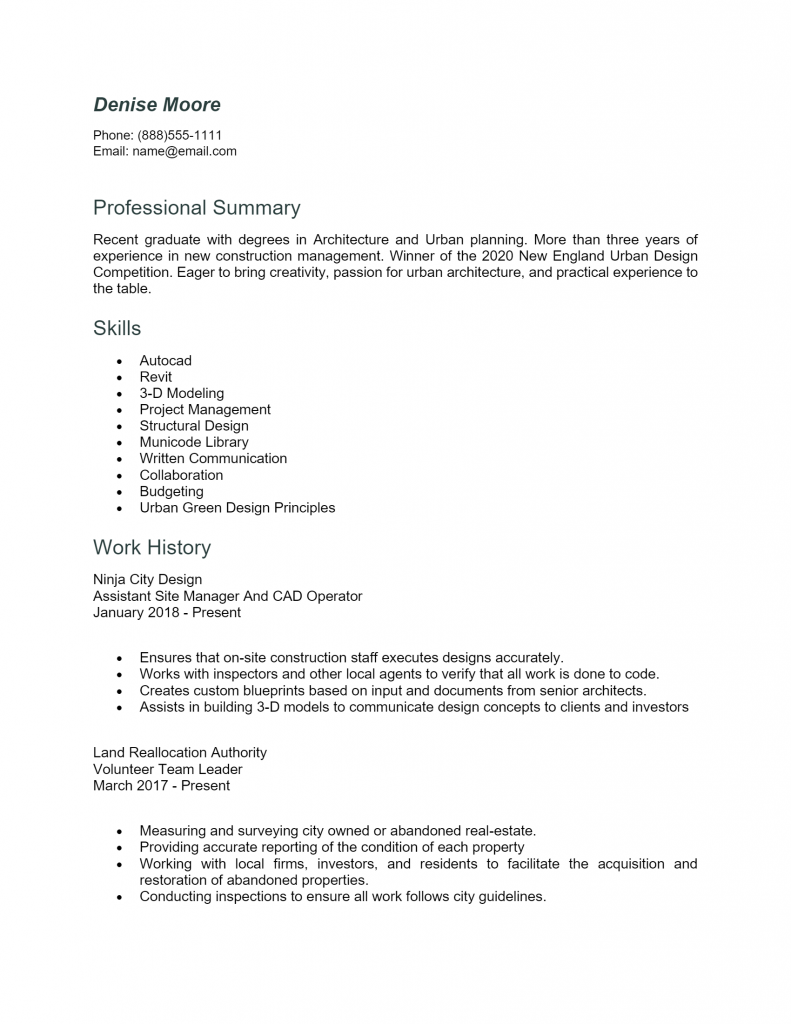 Architect Resume .Docx (Word)