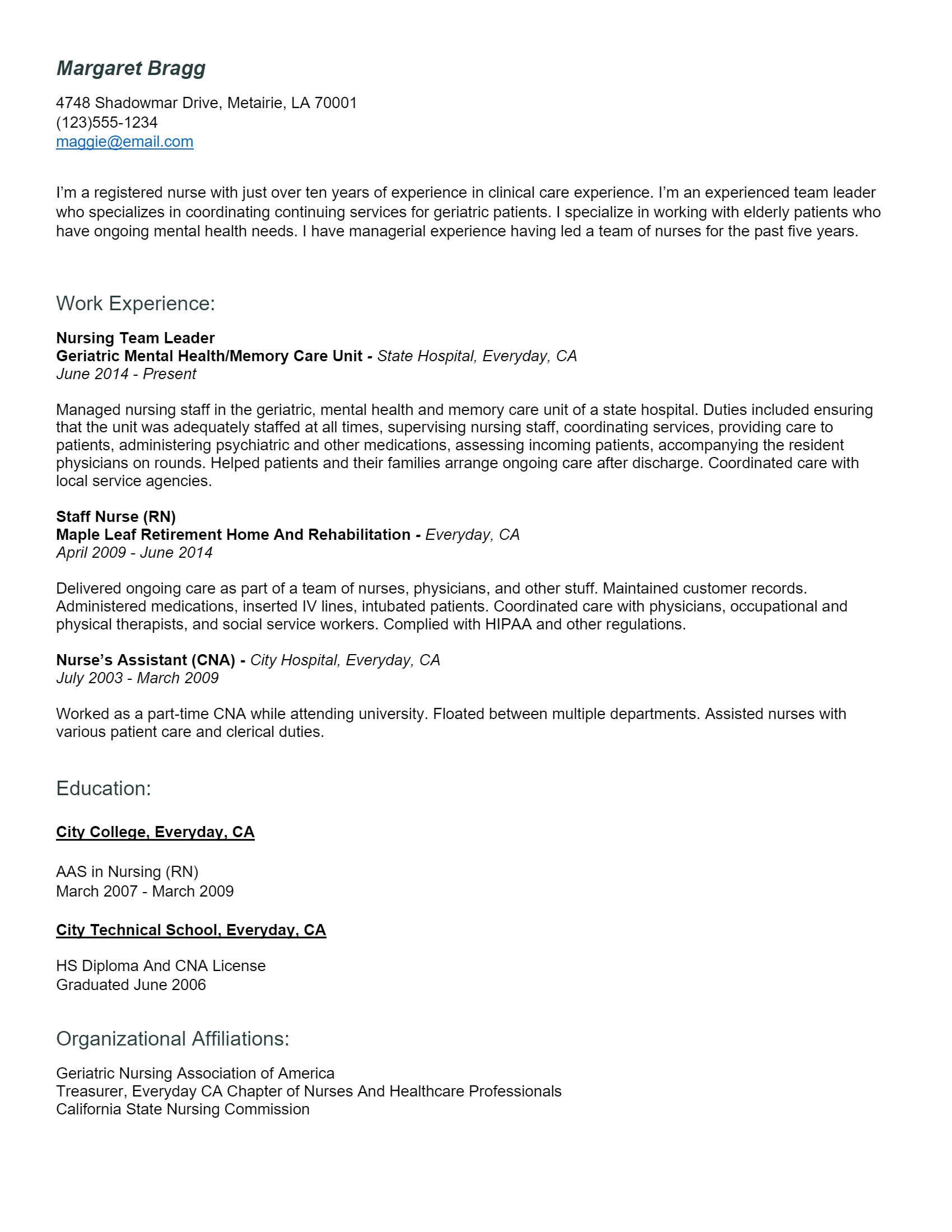 Download Free Nurse Resume Docx Word Template On ResumeThatWorks