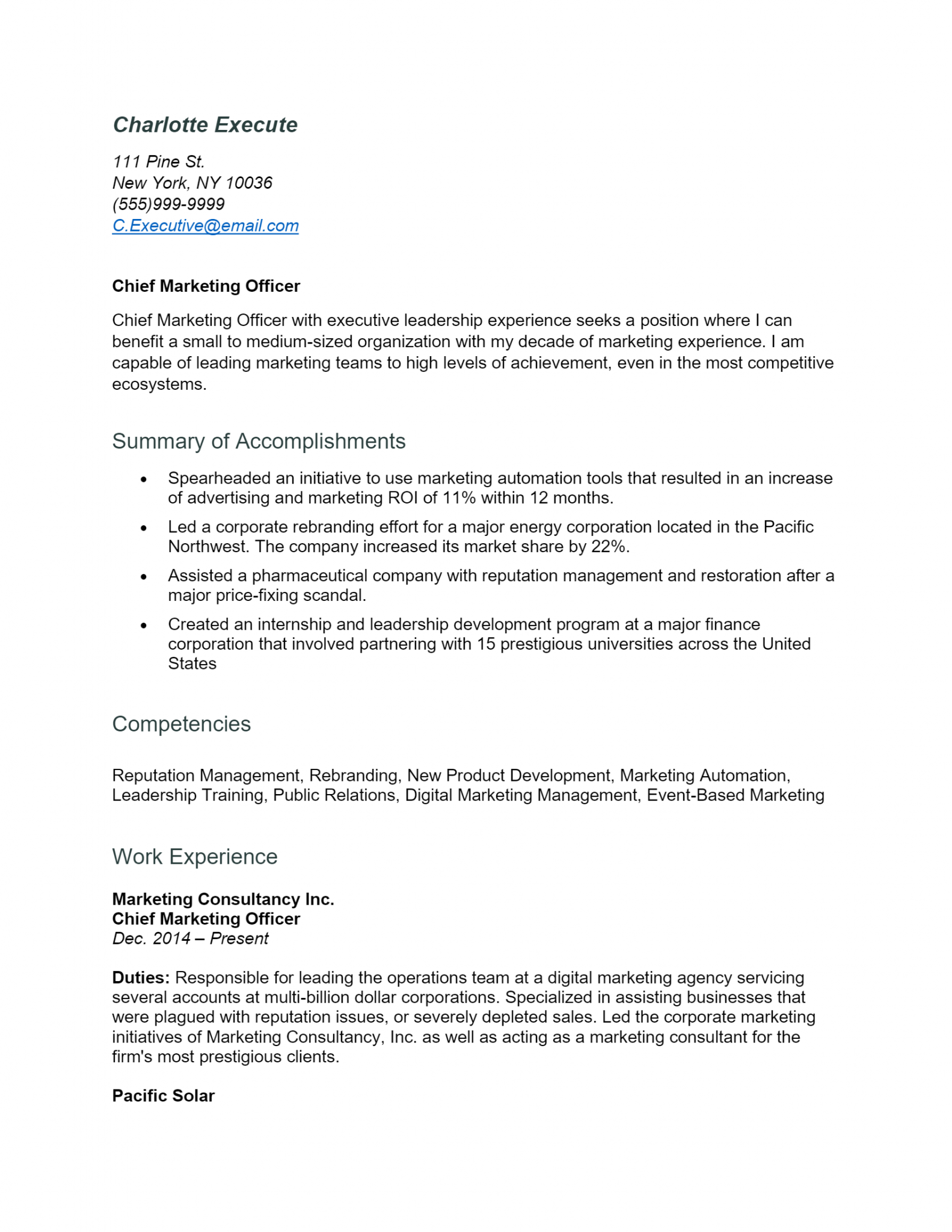 Download Free Executive Resume .Docx (Word) .Docx (Word) Template on ...