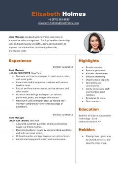 Store Manager Resume .Docx (Word)
