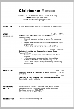 Data Analyst Resume .Docx (Word)