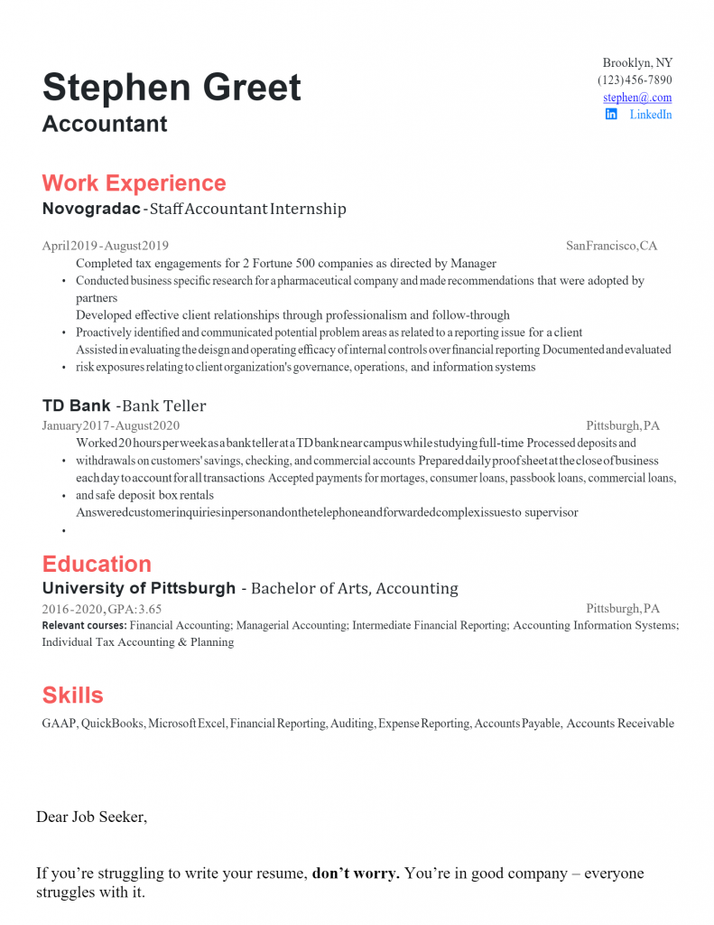 Entry-Level Accountant Resume .Docx (Word)