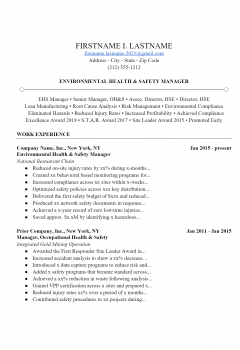 Environmental Manager Resume .Docx (Word)