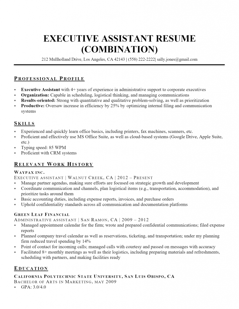 Executive Assistant Resume .Docx (Word)