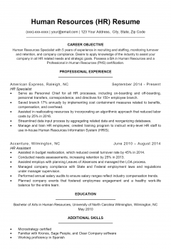 Human Resources Resume .Docx (Word)
