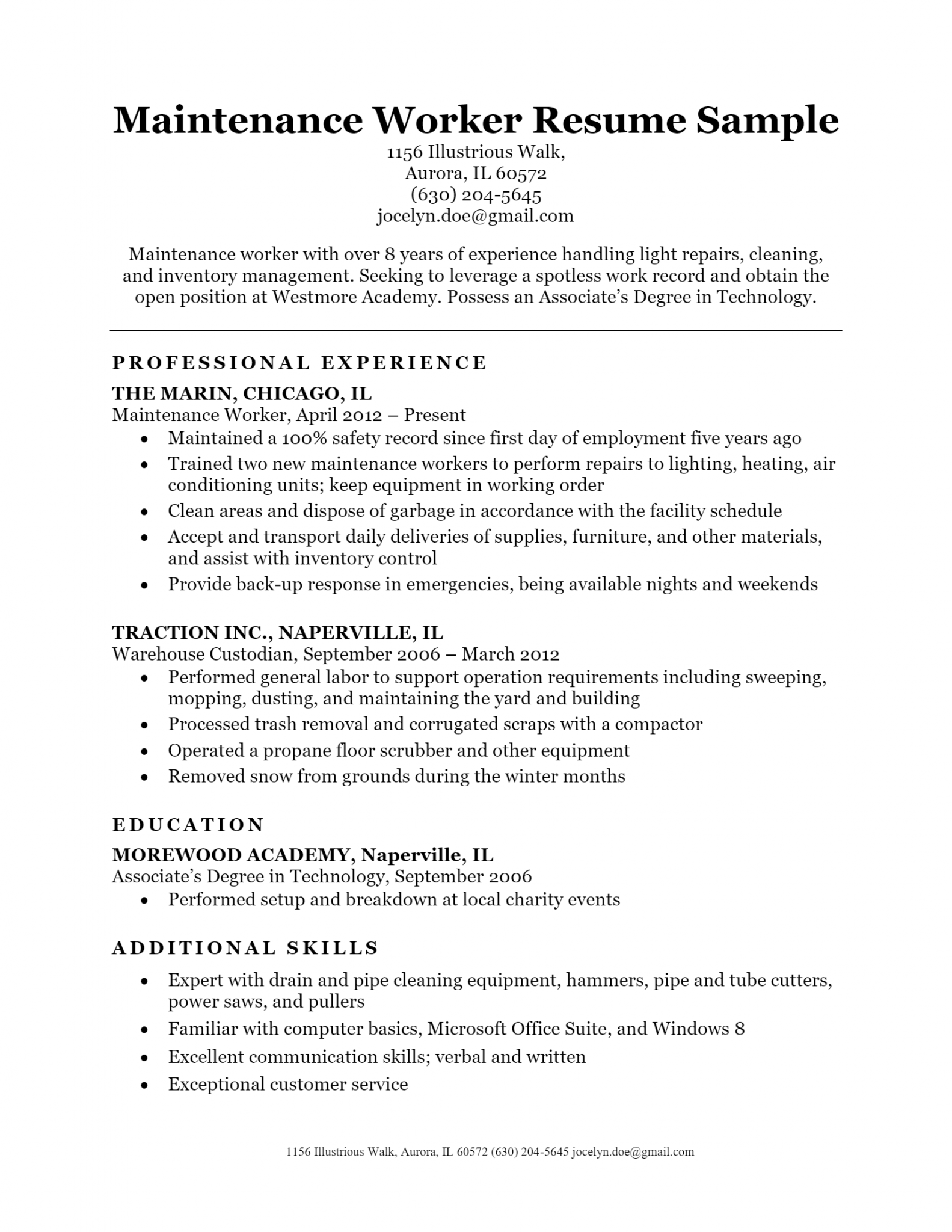 another resume word for maintained