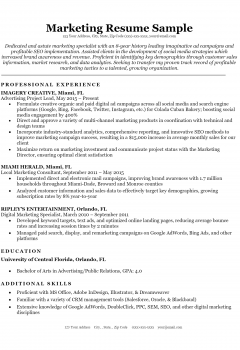Marketing Resume .Docx (Word)
