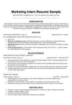Marketing Intern Resume .Docx (Word)