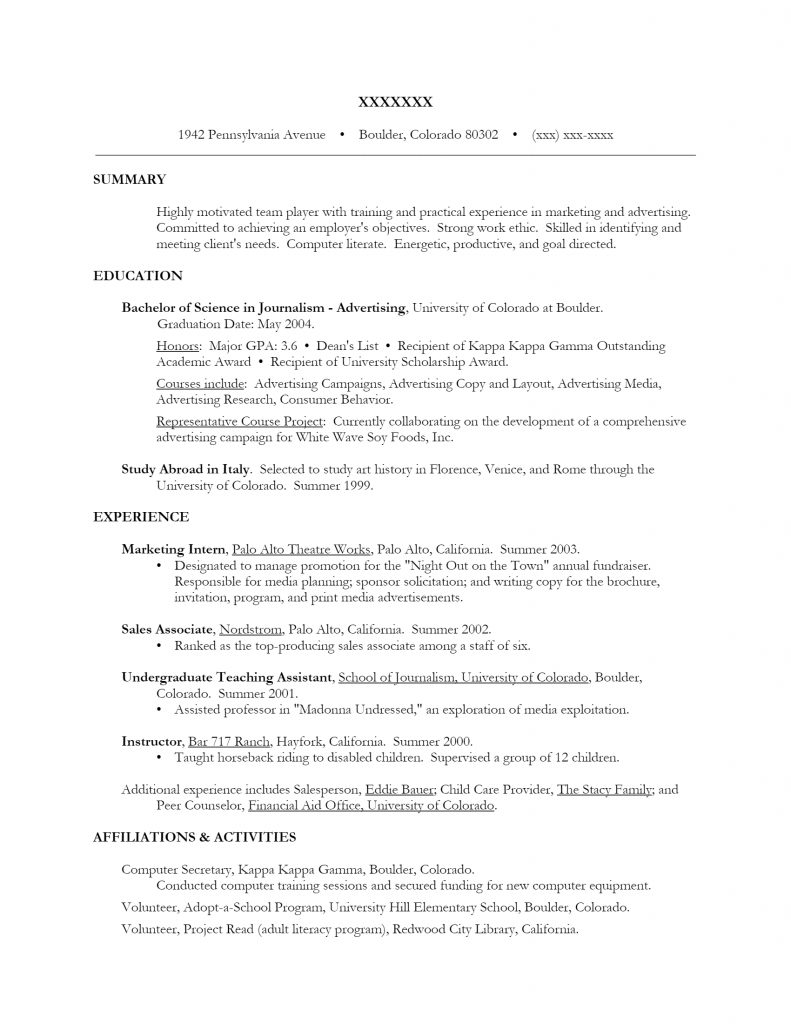 Marketing Resume .Docx (Word)