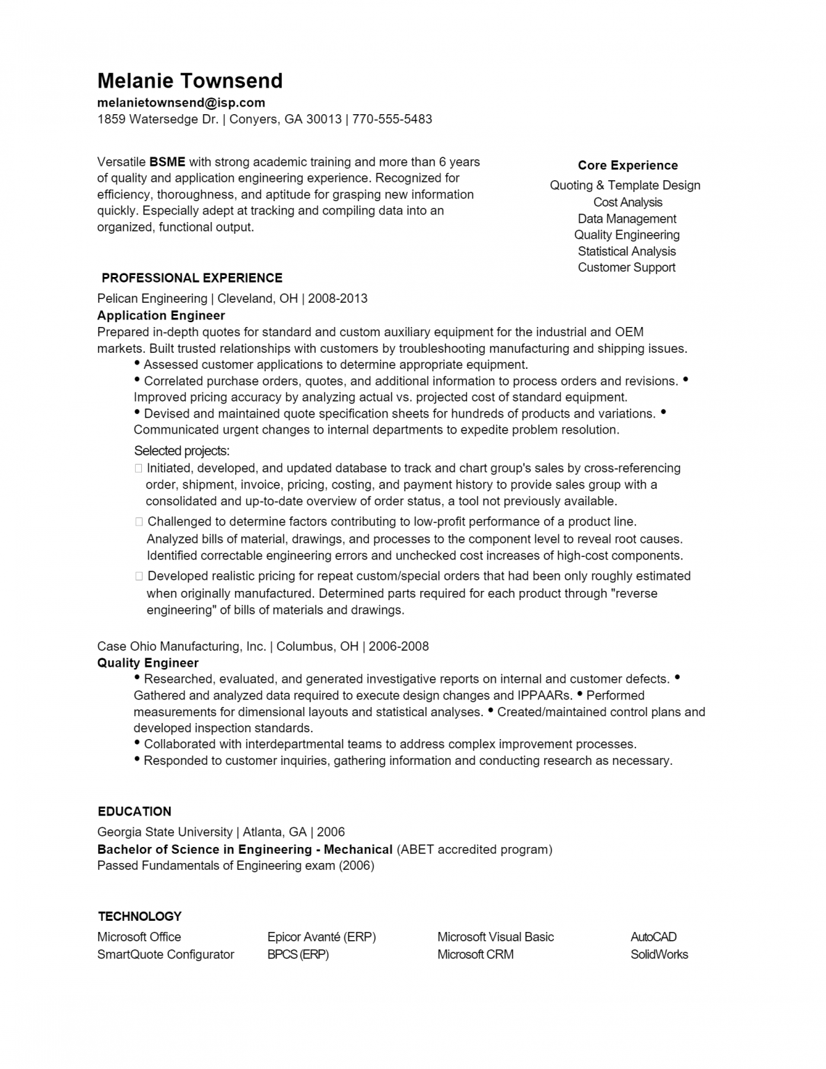 Download Free Mechanical Engineer Resume Docx Word Template On 