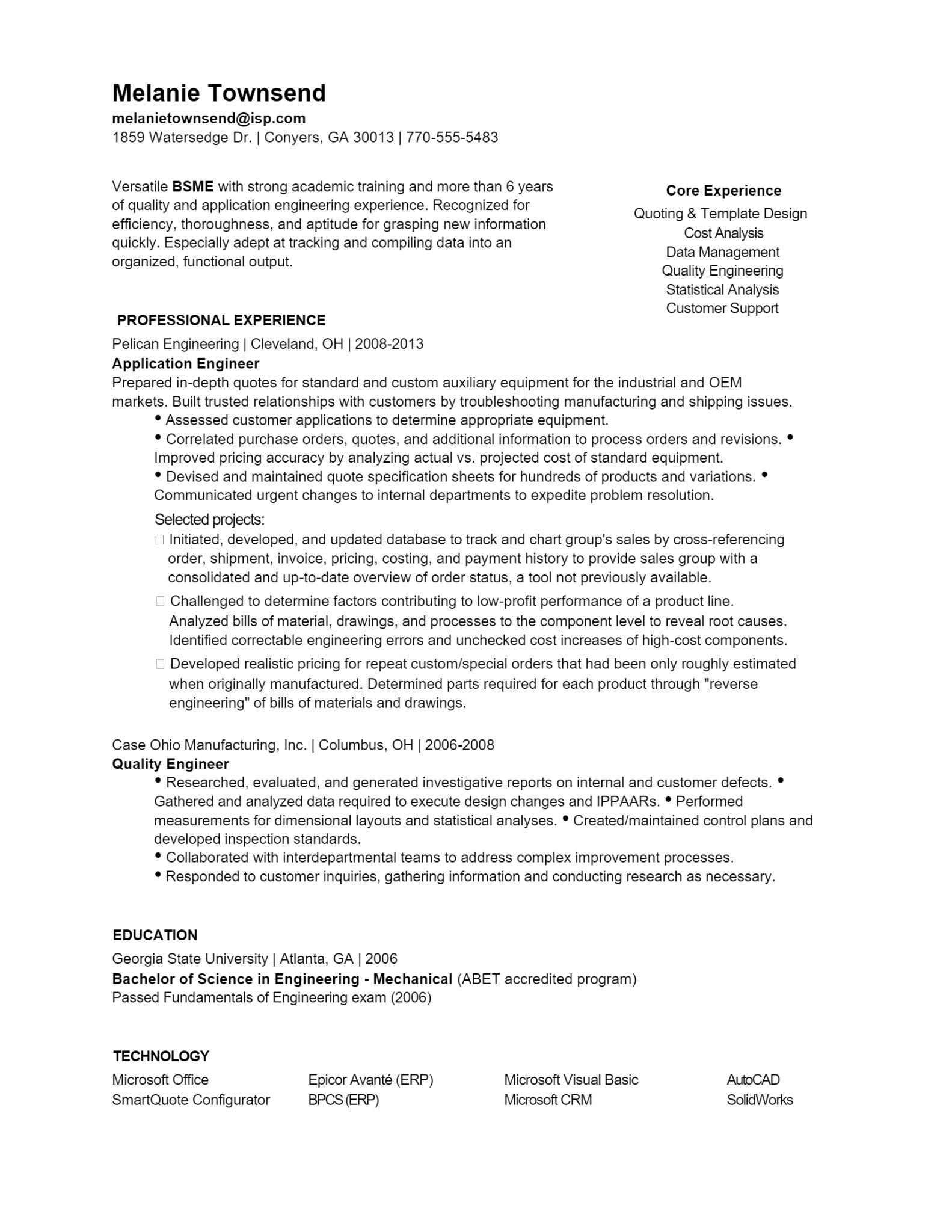 Download Free Mechanical Engineer Resume Docx Word Template On 