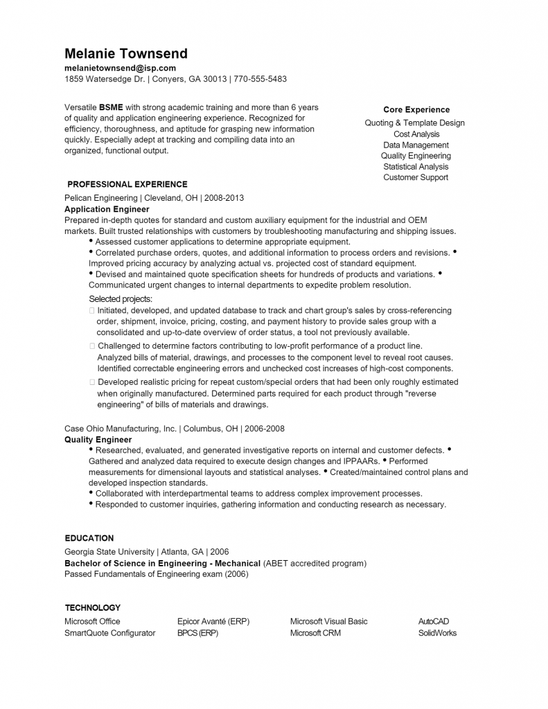 Mechanical Engineer Resume .Docx (Word)