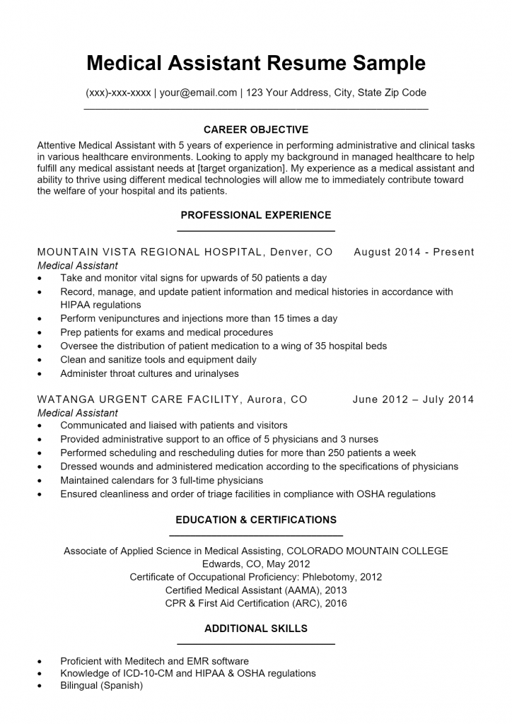 Medical Assistant Resume .Docx (Word)