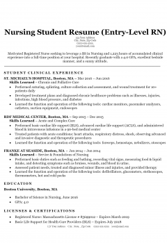 Nursing Student Resume .Docx (Word) .Docx (Word)