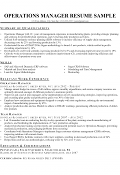 Operations Manager Resume .Docx (Word)
