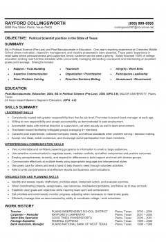 Political Analyst Resume .Docx (Word)