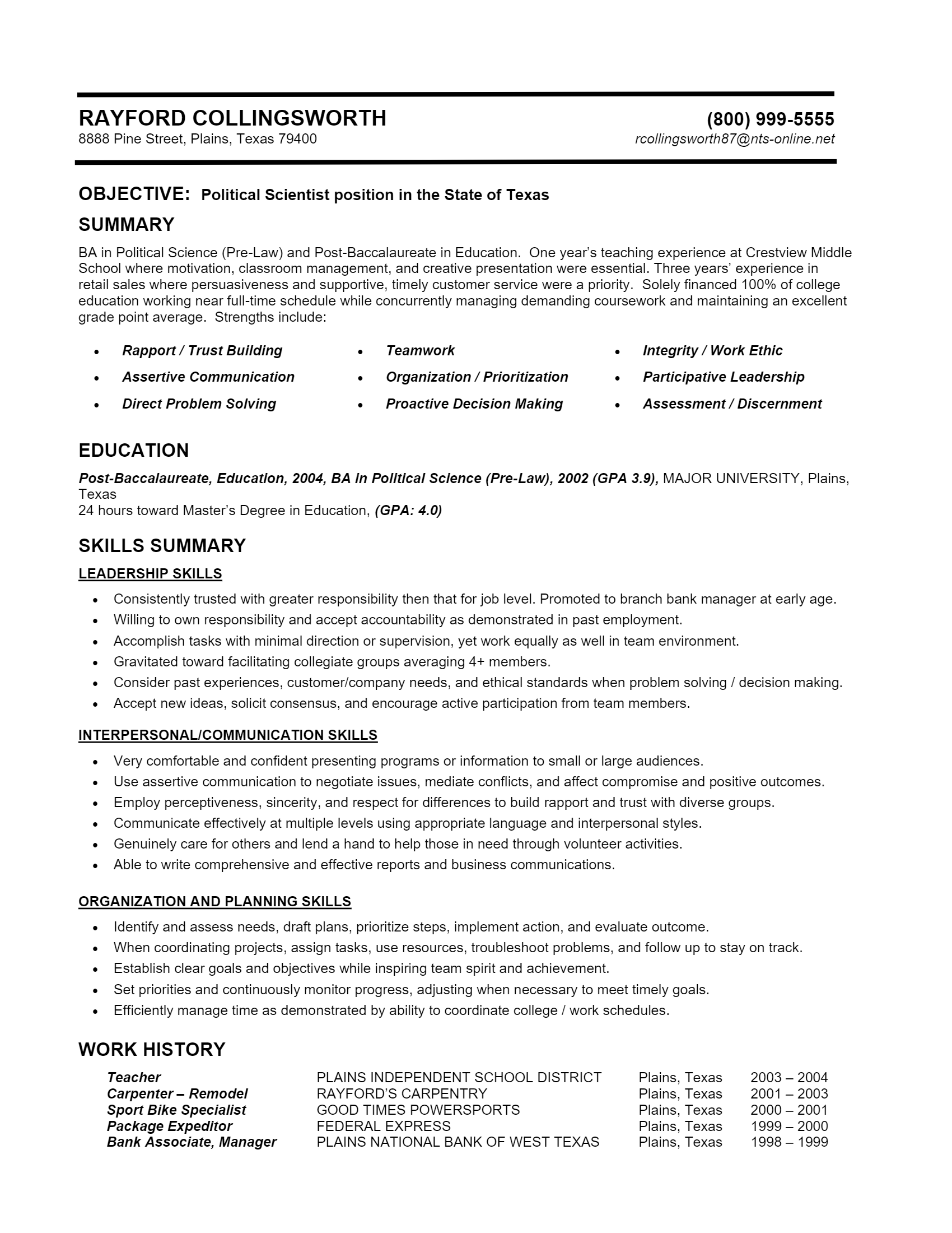 Download Free Political Analyst Resume Docx Word Template On 