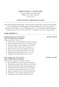 Program Manager Resume .Docx (Word)