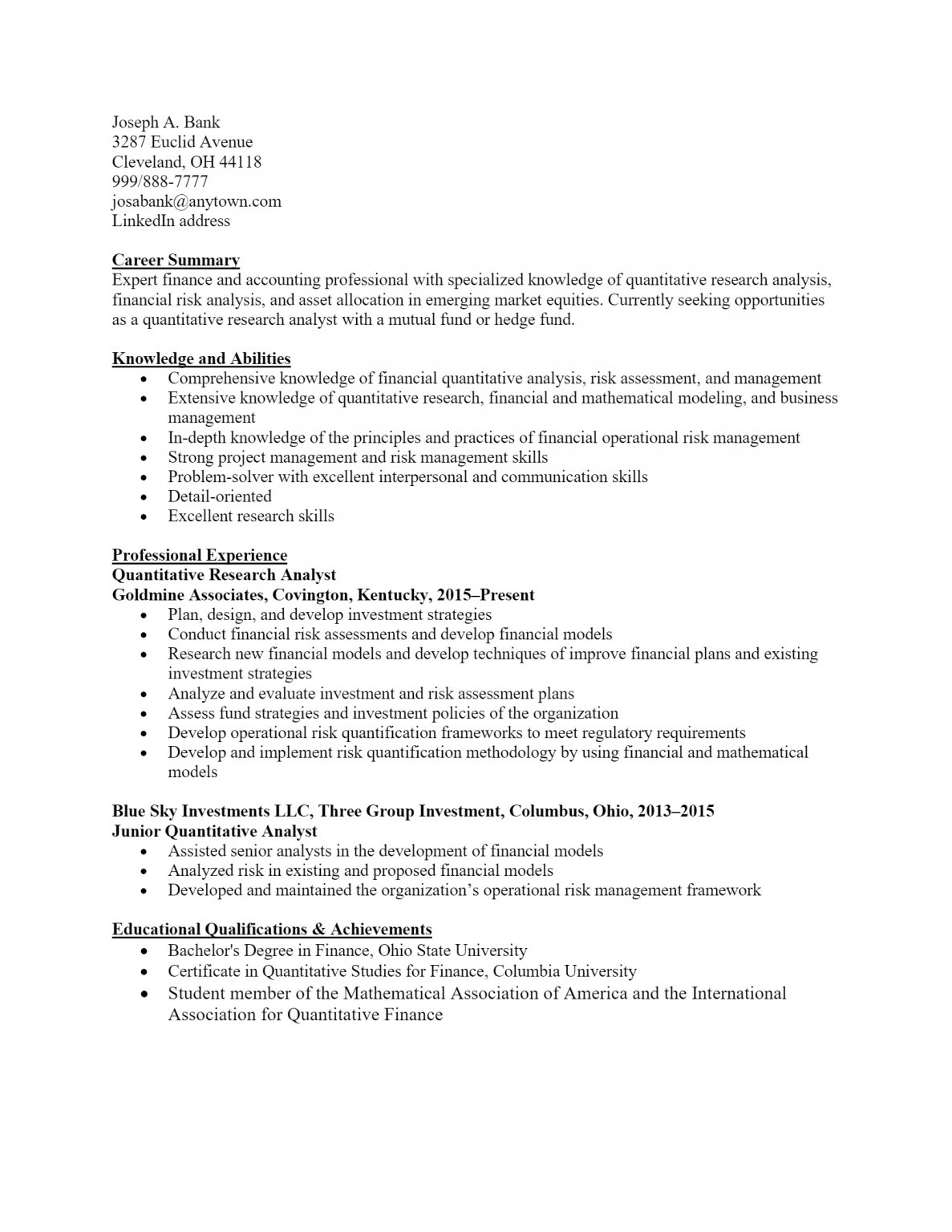 Download Free Research Analyst Resume .Docx (Word) Template on ...