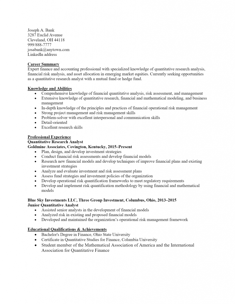 Research Analyst Resume .Docx (Word)
