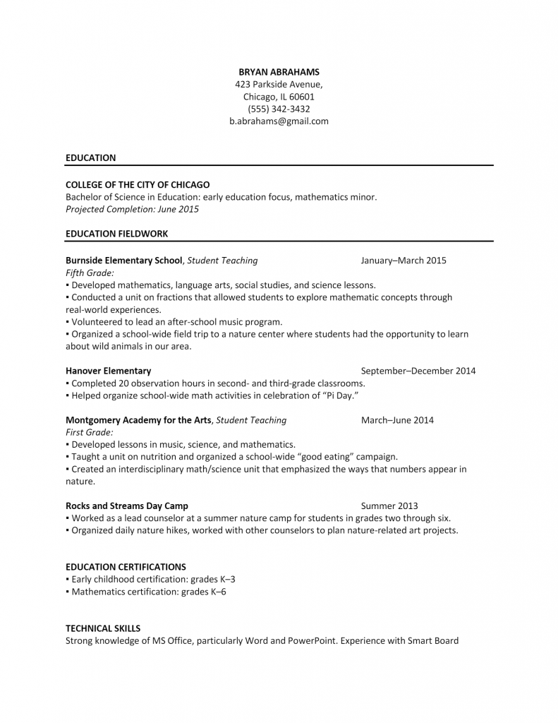 Teacher Resume .Docx (Word)