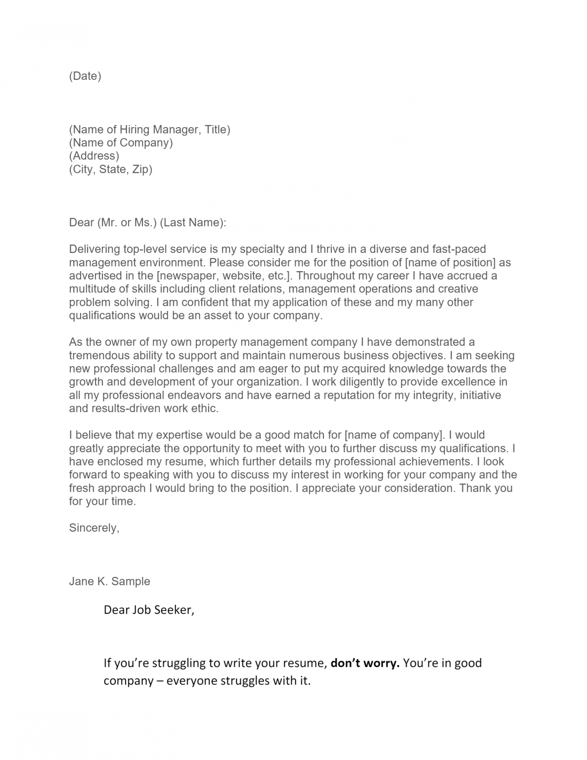 Free Property Manager Cover Letter Template & Example on ...