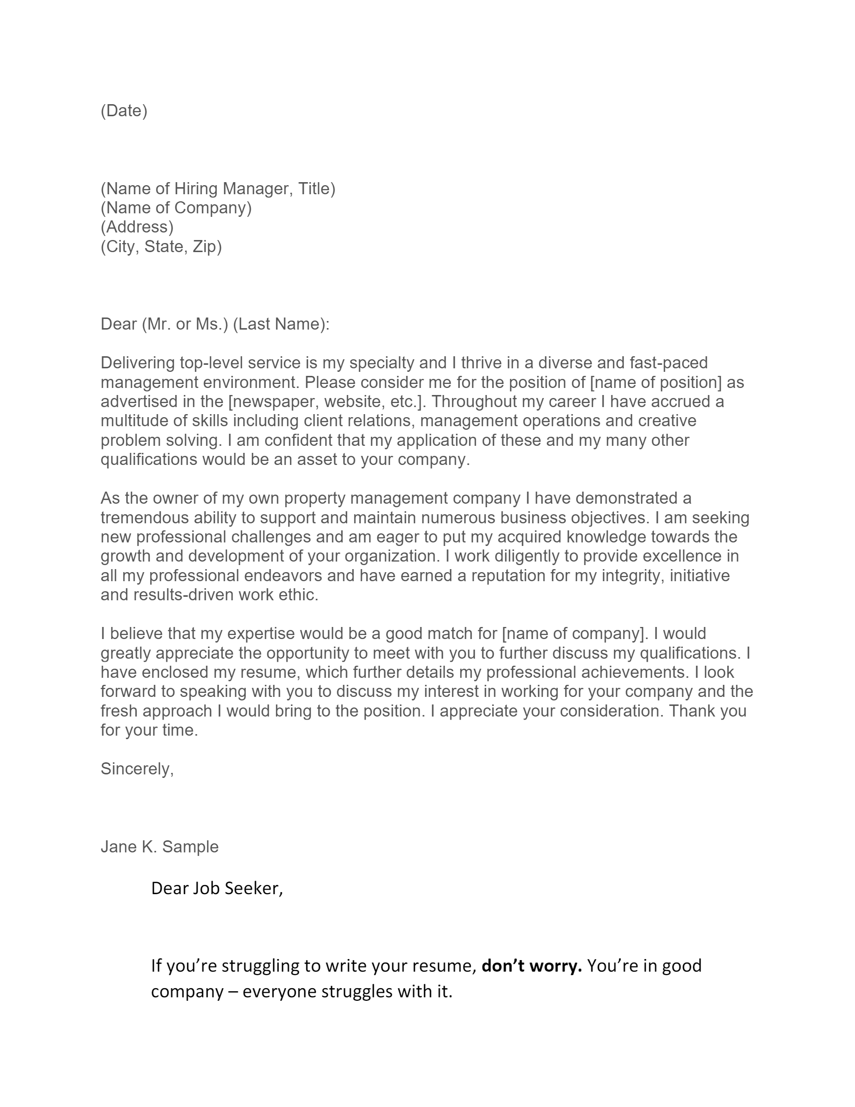 Free Property Manager Cover Letter Template & Example on ...