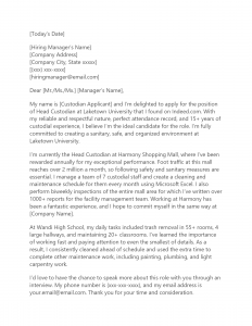Free Custodian Cover Letter Template Example on ResumeThatWorks com Free Custodian Cover Letter Template Example on ResumeThatWorks com