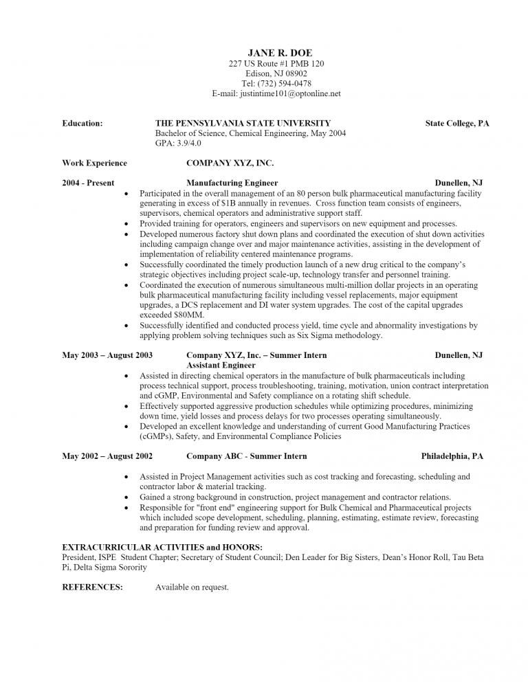 Download Free Chemical Engineer .Docx (Word) Template on ...