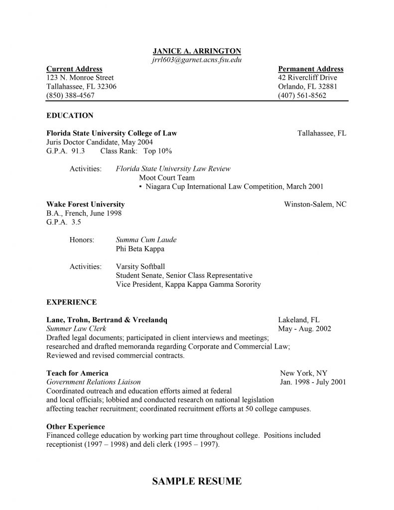 Lawyer Resume .Docx (Word)