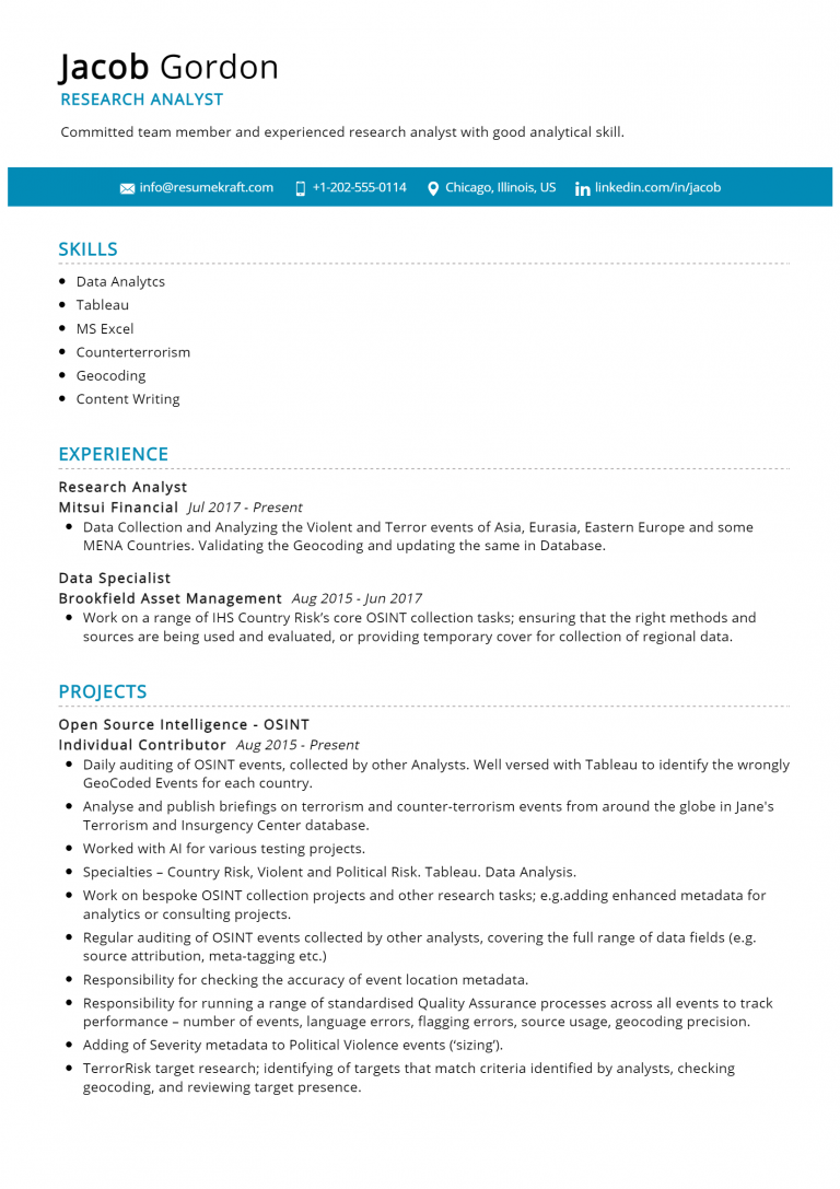 Download Free Research Analyst .Docx (Word) Template on ResumeThatWorks.com