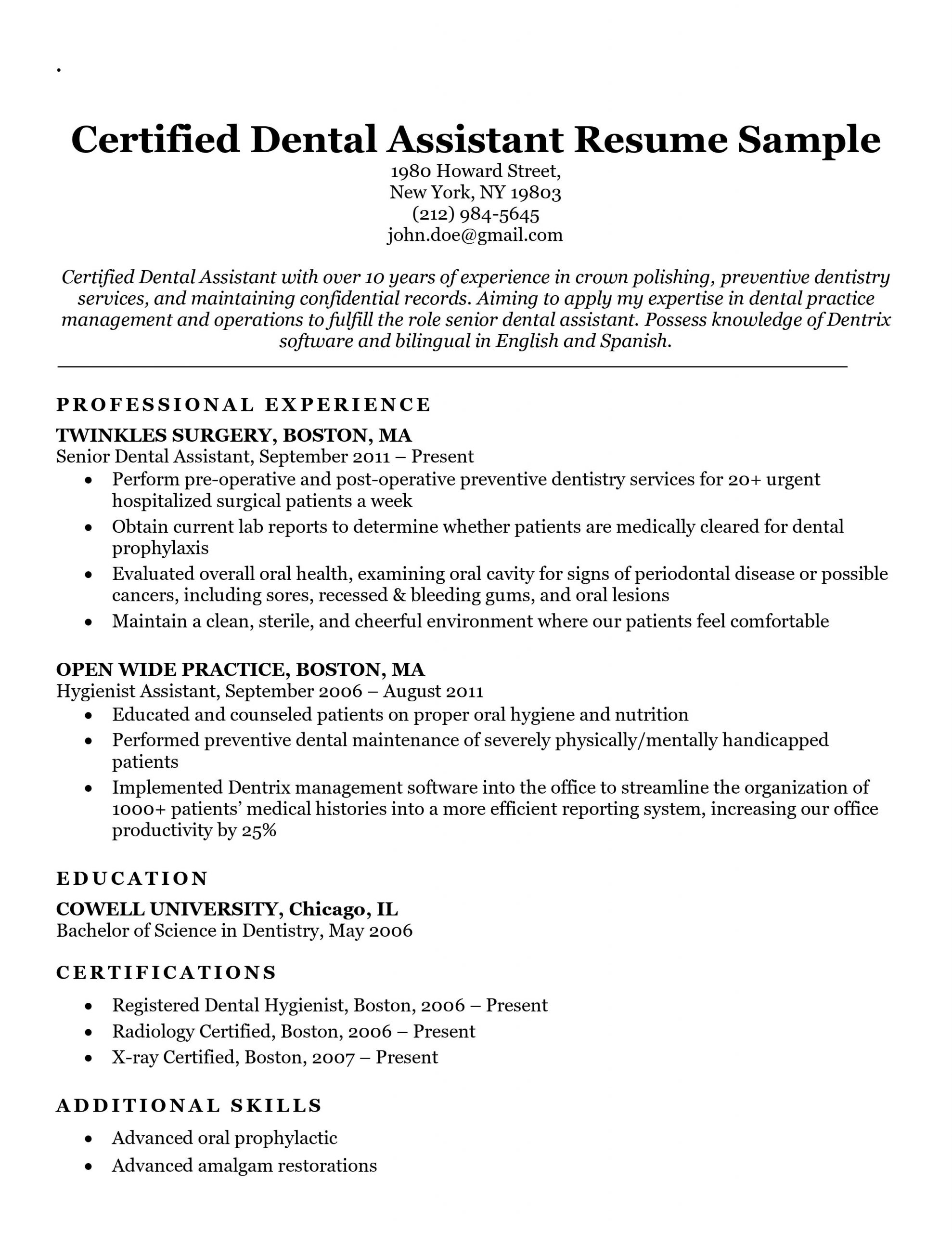 Dental Assistant .Docx (Word)