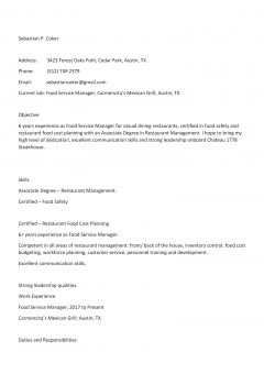 Food Service Manager .Docx(Word)