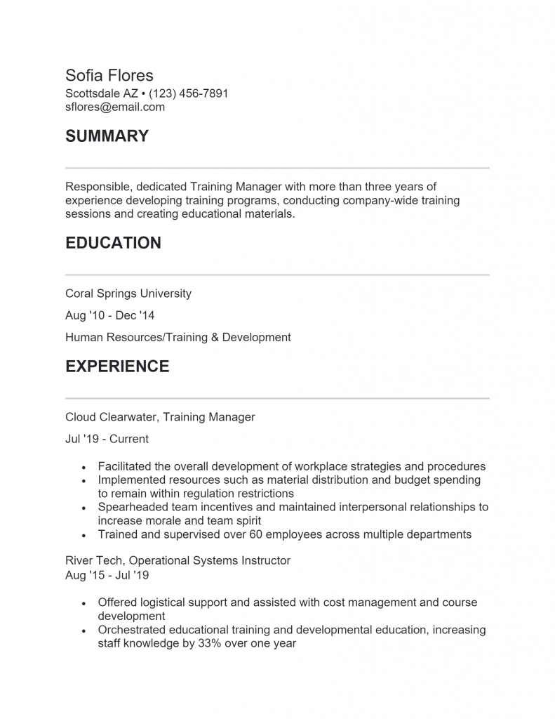 Training Manager .Docx(Word)