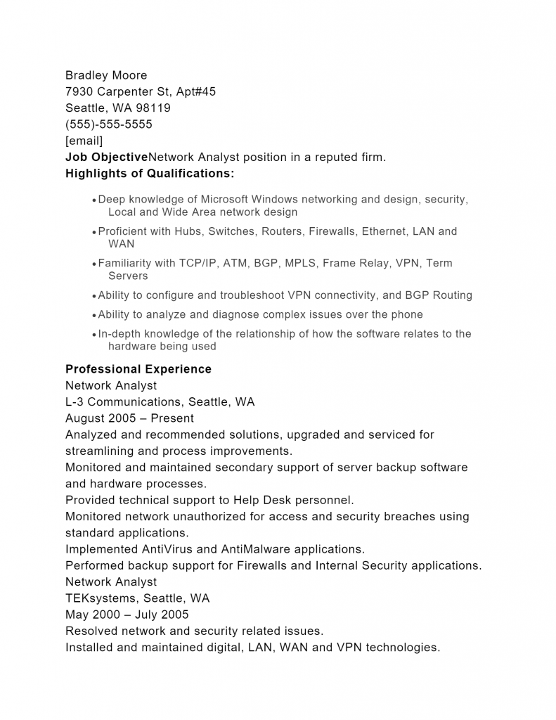 Network Analyst .Docx(Word)