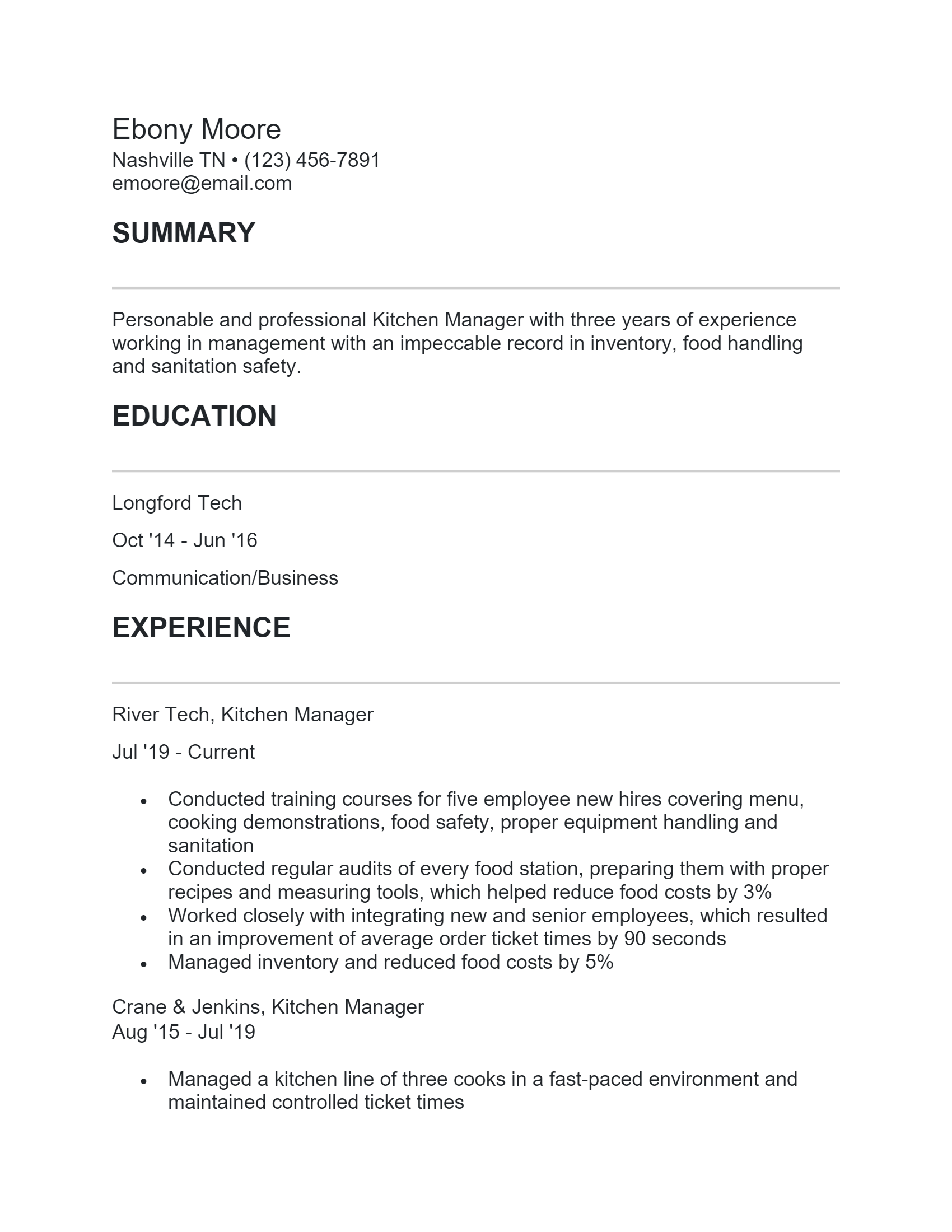 Kitchen Manager. Docx(Word)