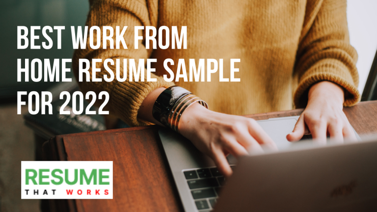 Best Work From Home Resume Sample - Best Work From Home Resume Sample For 2022 768x432 
