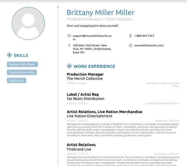 Download Free Production Manager Resume Template On ResumeThatWorks