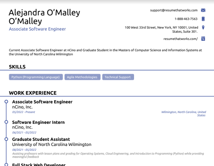 Associate Software Engineer Resume
