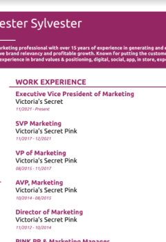EVP of Marketing Resume