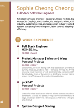 Full Stack Software Engineer Resume