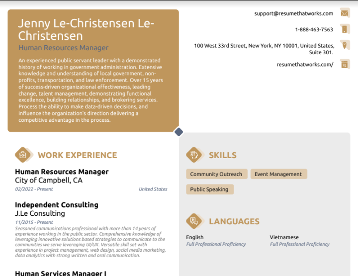 Download Free Human Resources Manager Resume Template On
