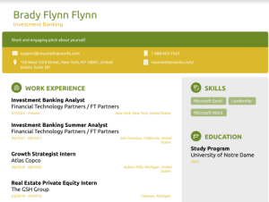Download Free Investment Banking Resume Template on ResumeThatWorks.com