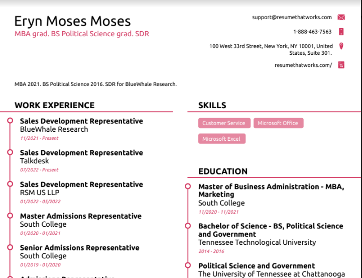 Download Free BS Political Science Resume Template On ResumeThatWorks